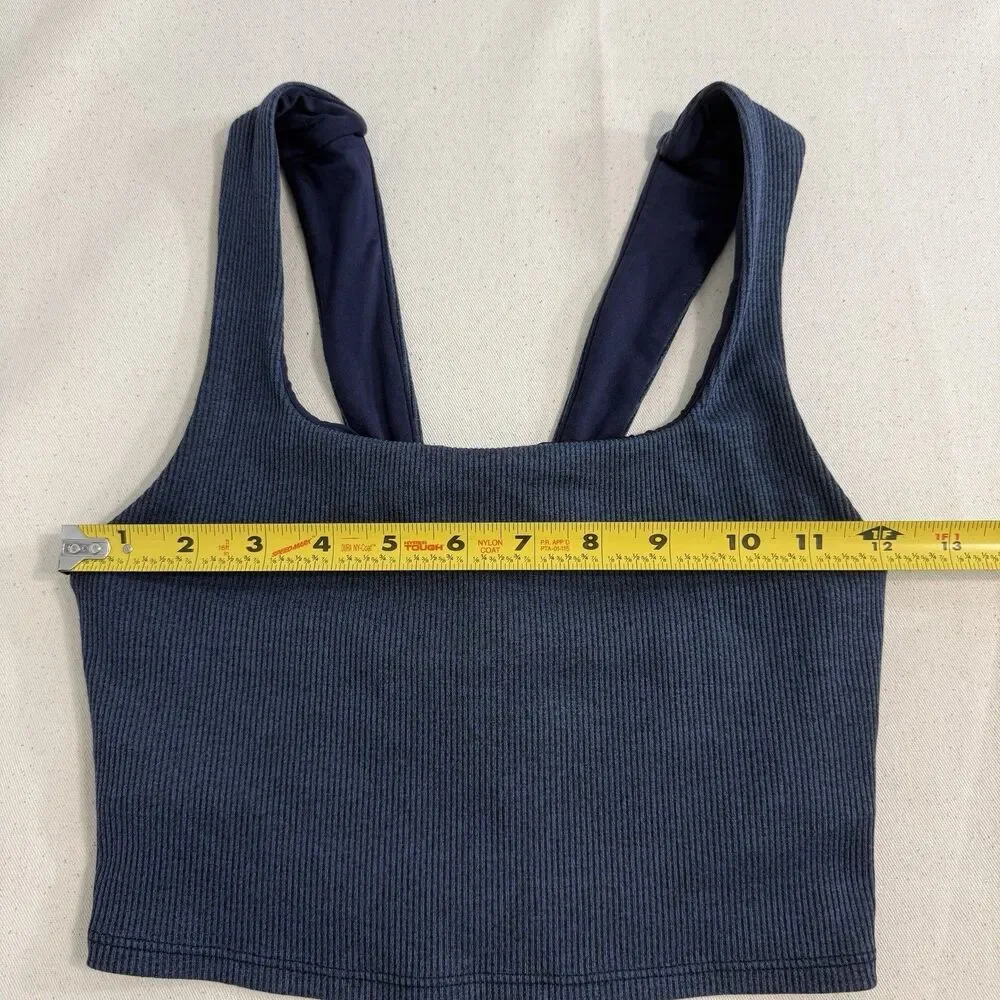 Alo Yoga Ribbed Sports Bra Blue Size XS